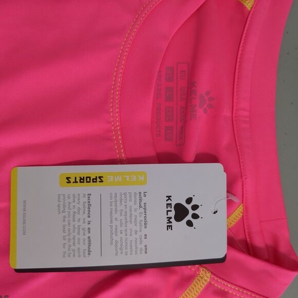 Team Kelme Mens Size Large Polyester Soccer Training Wicking Pink Shirt new with - Picture 6 of 6